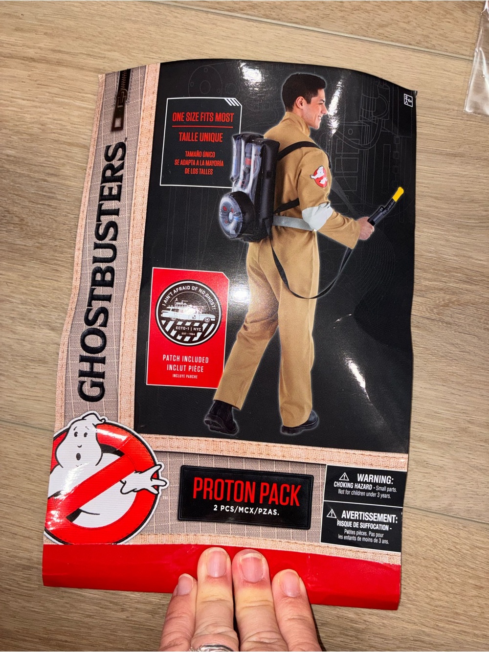 Inflatable Proton Pack Ghost Costume Accessories Set | Wand + Backpack + Patch